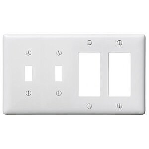 NP2262W, HUBBELL, TRADE, SELECT, COMBO, 4G, 2, 2, OPENINGS, WHITE