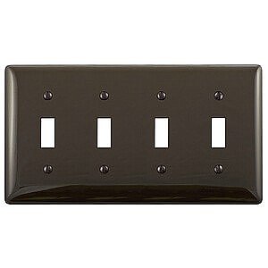NP4, HUBBELL, TRADE, SELECT, 4G, TOGGLE, PLATE, BROWN