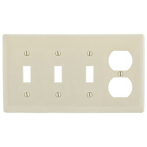 NP38LA, HUBBELL, TRADE, SELECT, COMBO, 4G, DUPLEX, TOGGLE, LIGHT, ALMOND