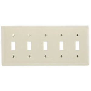 NP5LA, HUBBELL, TRADE, SELECT, 5G, TOGGLE, PLATE, LIGHT, ALMOND