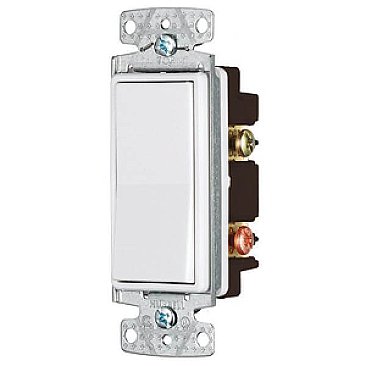 RSD215W, HUBBEL, DOUBLE, POLE, 15, AMP, 120-277V, DECORA, SWITCH, WHITE