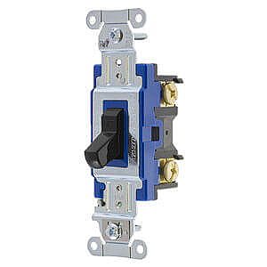 1203BK, HUBBELL, 3-WAY, 15A, 120-277V, INDUSTRIAL, SWITCH, BLACK
