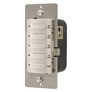 DT5060LA, HUBBELL, INWALL, TIMER, 1-POLE, 8.3A120-277V, 60, MIN, T.O, LA