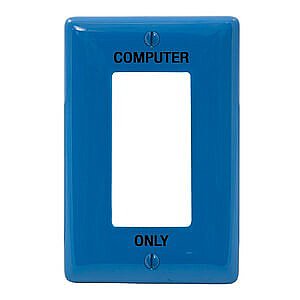 NPJ26CBL, HUBBELL, TRADE, SELECT, MID-SIZE, 1G, 1, MARKED-COMPUTER, BLUE