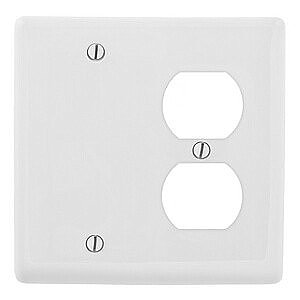 NPJ138W, HUBBELL, TRADE, SELECT, MID-SIZE, 2G, DUPLEX, A, BLANK, WHT