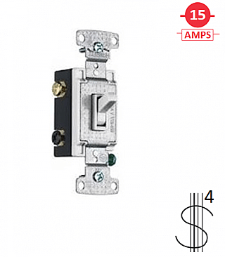 RS415W, HUBBELL, TRADE, SELECT, 4WAY, 15AMP, 120V, WHITE