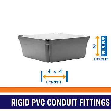 PVC, JB442, ROYAL, PVC, JUNCTION, ELECTRICAL, BOX, 4X4X2