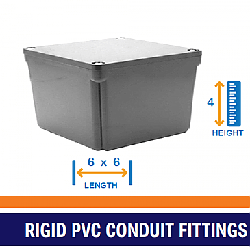 PVC, JB664, ROYAL, PVC, JUNCTION, ELECTRICAL, BOX, 6X6X4