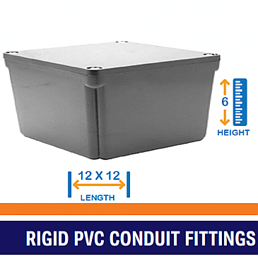 PVC, JB12126, ROYAL, PVC, JUNCTION, ELECTRICAL, BOX, 12X12X6