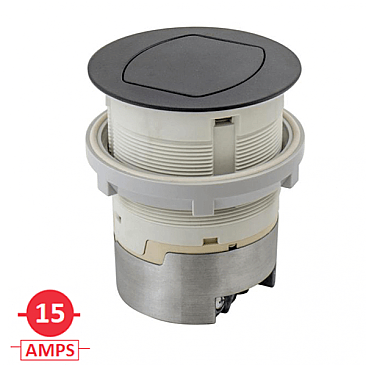 RCT201BK, HUBBELL, 15, AMP, POP-UP, RECEPT, FLUSH, MOUNT, BLACK