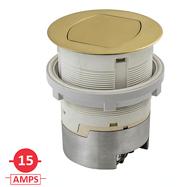 RCT201BR, HUBBELL, 15, AMP, POP-UP, RECEPT, FLUSH, MOUNT, BRASS