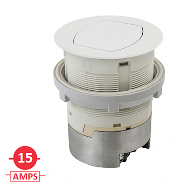 RCT201W, HUBBELL, 15, AMP, POP-UP, RECEPT, FLUSH, MOUNT, WHITE