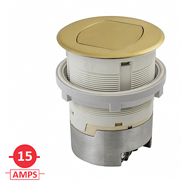 RCT200BR, HUBBELL, 15, AMP, POP-UP, RECEPT, SURFACE, MOUNT, BRASS