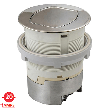 RCT221NI, HUBBELL, 20, AMP, POP-UP, RECEPT, FLUSH, MOUNT, NICKEL