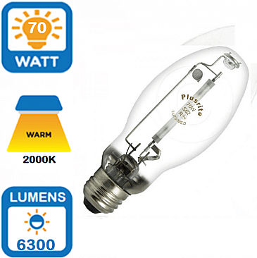 LU70/ED17/MED, PLUSRITE, 70W, HPS, LAMP, MEDIUM, BASE, 2002