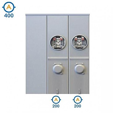 JA42RX-HI, HYDEL, O/H, 2 GANG, COMBO, 400, A, MAIN, 2, X, 200, A, PER, POS, 240V