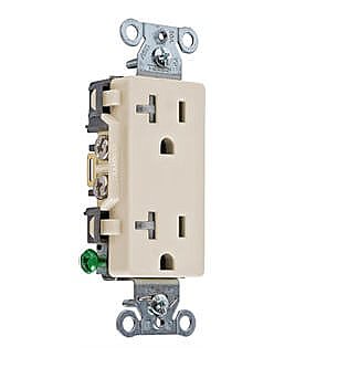 DR20LATR, HUBBEL, DECORA, RECEPT, TAMPER, RESISTANT, 20AMP, 125V, LA