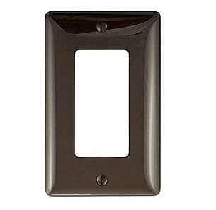 NP26, HUBBEL, NYLON, 1 GANG, WALL, PLATE, BROWN