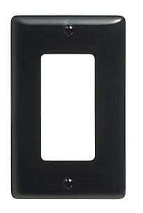 P26BK, HUBBEL, NYLON, DECORA, WALL, PLATE, 1 GANG, BLACK