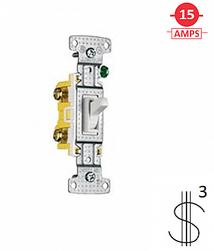 RS315W, HUBBELL, TRADE, SELECT, 3, WAY, 15AMP, 120V, WHITE