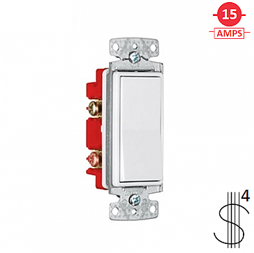 RSD415W, HUBBEL, DECORA, SWITCH, 4, WAY, 15, AMP, 120-277V, WHITE