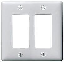 P262W, HUBBEL, 2 GANG, WALL, PLATE, WHITE