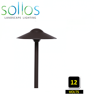 PDO083-TZ-12, SOLLOS, BRONZE, DOME, HAT, PATH, LIGHT, 12, INCH