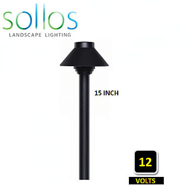 PSH040-TB-15, SOLLOS, BLACK, STRAIGHT, HAT, PATH, LIGHT, 15, INCH