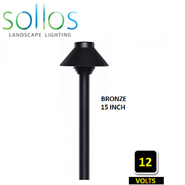 PSH040-TZ-15, SOLLOS, BRONZE, STRAIGHT, HAT, PATH, LIGHT, 15, INCH