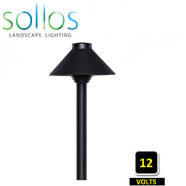 PSH055-TB-12, SOLLOS, BLACK, STRAIGHT, HAT, PATH, LIGHT, 12, INCH