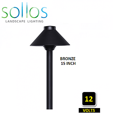 PSH055-TZ-15, SOLLOS, BRONZE, STRAIGHT, HAT, PATH, LIGHT, 15, INCH