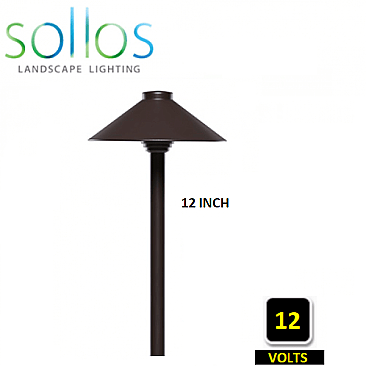 PSH075-TZ-12, SOLLOS, BRONZE, STRAIGHT, HAT, PATH, LIGHT, 12, INCH