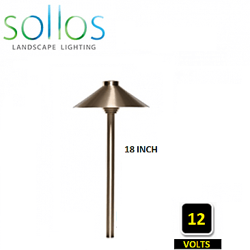 PTH075-AB-18, SOLLOS, TRADITIONAL, 75"HAT, PATH, LIGHT, 12V, 18"STEM