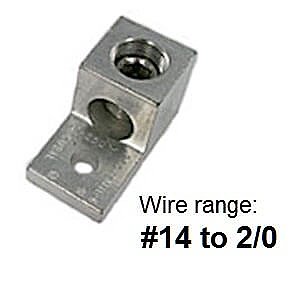 LA2/0, TECHSPAN, LA2/0, ALUM, MECH, LUG, 14-2/0, 1CON, 1HOLE