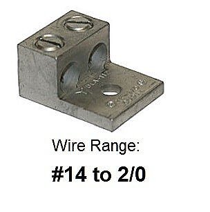 L2A2/0, TECHSPAN, L2A2/0, ALUM, MECH, LUG, 14-2/0, 2CON, 1HOLE