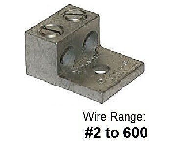 L2A600, TECHSPAN, L2A600, ALUM, MECH, LUG, 2-600, 2CON, 1HOLE