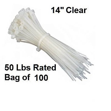 49064, VISTA, ELECTRICAL, PRODUCTS, 49064, 14IN, TYWRAP, CLEAR, BAG, OF, 100