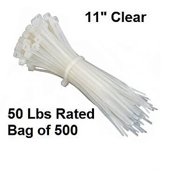 49076, VISTA, ELECTRICAL, PRODUCTS, 49076, 11IN, TYWRAP, CLEAR, BAG, OF, 500
