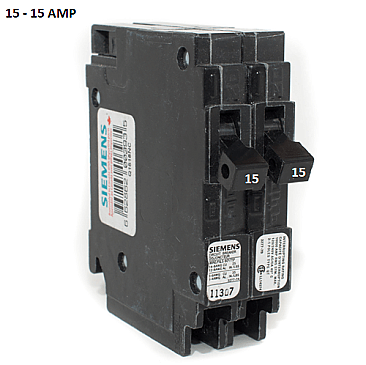 Q1515NC, SIEMENS, TANDEM, 2, X, 1, POLE, 15, AMP, BREAKER, PUSH, ON