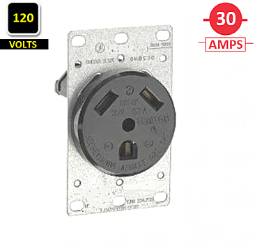 7313, LEVITON, STRAIGHT-BLADE, 30A, 125V, FLUSH-MOUNT, RECEPTACLE