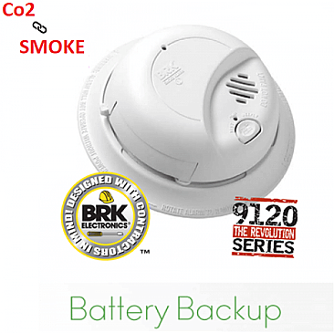 SC9126BTCA, BRK, 120V, COMBINATION, SMOKE/CO, DETECTOR,, 9V, BATTERY, BACKUP