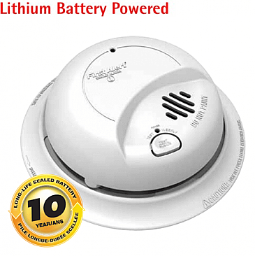 9120LBLA, BRK, 120V, SMOKE, DETECTOR, 10-YEAR, SEALED, LITHIUM, BATTERY, BACKUP
