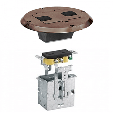 RF515CU, HUBBEL, WOOD, FLOOR, ELECTRICAL, BOX, KIT, CU, FINISH, PLATE