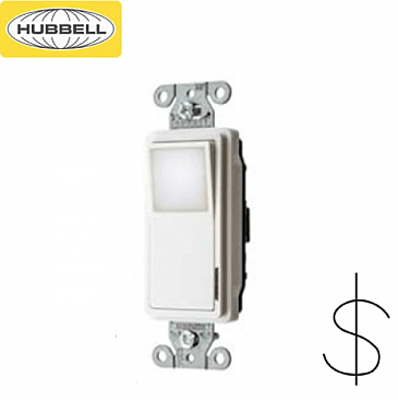 DS120NLWH, HUBBELL, 1P, 20A, 120-277V, DECORA, SWITCH, WITH, NIGHTLIGHT, WHITE