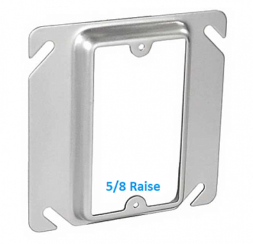 52C1458, VISTA, 4X4, SQUARE, 5/8, RAISED, DRYWALL, MUD, ELECTRICAL, RING