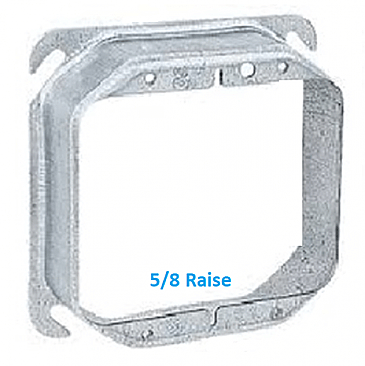 52C1858, VISTA, 4, X, 4, SQUARE, 5/8, RAISED, MUD, ELECTRICAL, RING