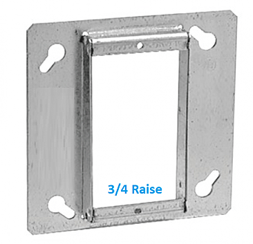 52C4934, VISTA, 4, X, 4, SQUARE, 3/4, RAISED, TILE, ELECTRICAL, RING