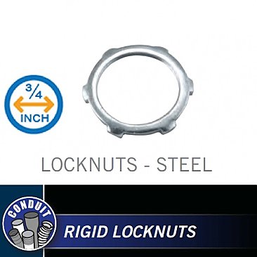 LNS075, HUBBEL, STEEL, LOCKNUT, 3/4"