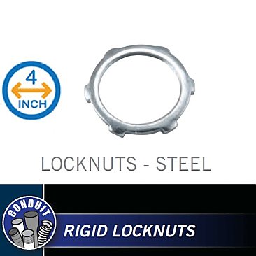 LNS400, HUBBEL, STEEL, LOCKNUT, 4"