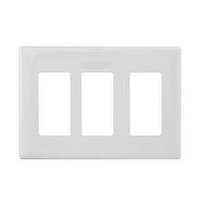 NPS263W, HUBBEL, SCREWLESS, WALL, PLATE, 3 GANG, WHITE